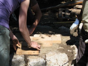 The firebrick was layed on sand