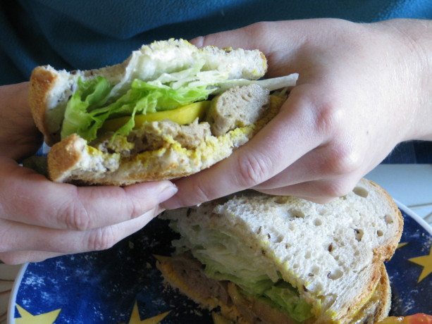 A juicy seitan sandwich is really, really good.