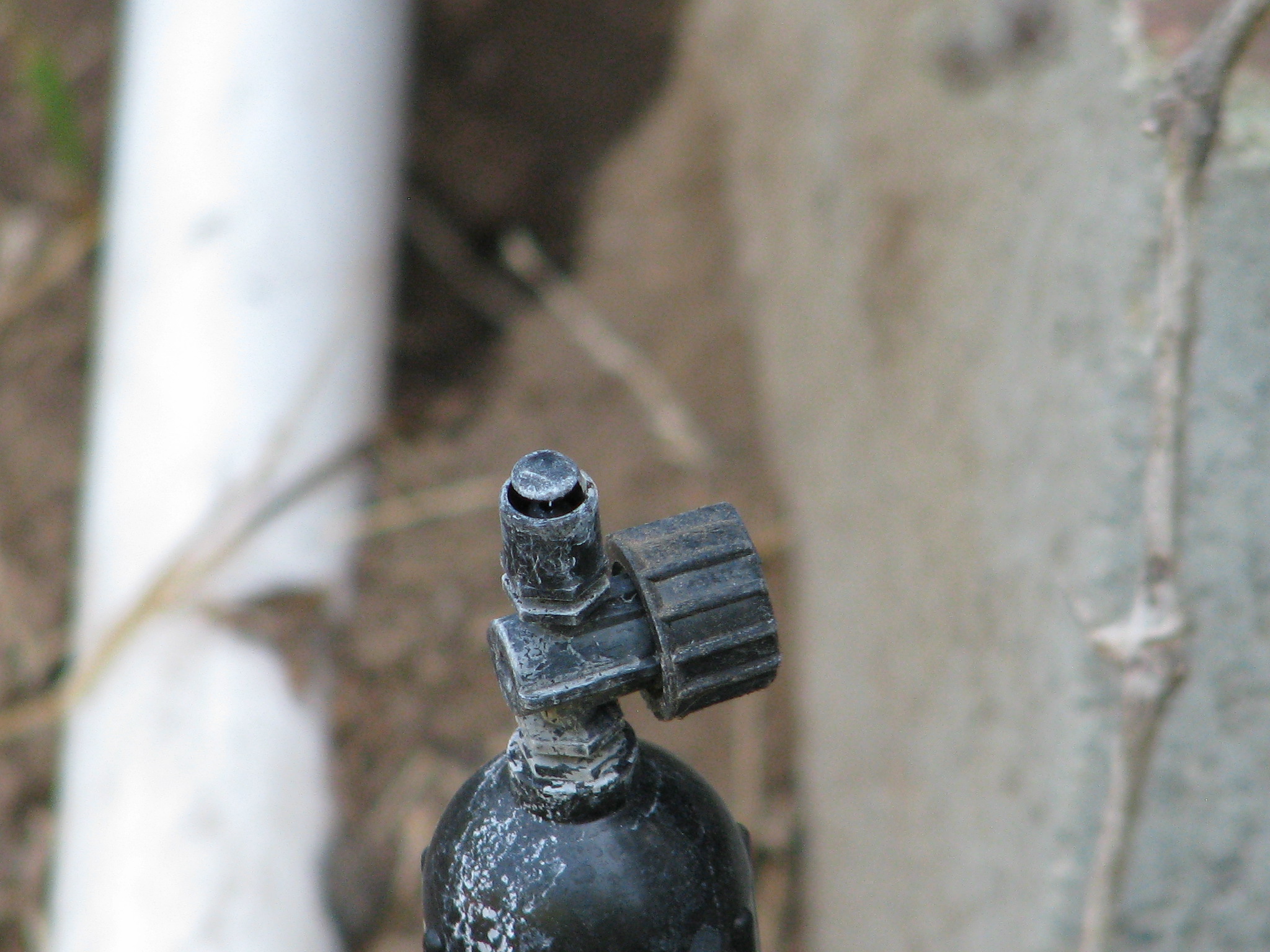 A 180 degree head. Notice all the white? That is mineral deposit, and the sprinkler has run only about 10 -15 times. 